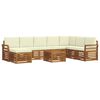 vidaXL Juegos de sof&aacute;s 9 pcs Natural y Crema Madera de Acacia S&oacute;lida