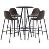 vidaXL Juego de mesa alta y taburetes 5 piezas tela gris oscuro