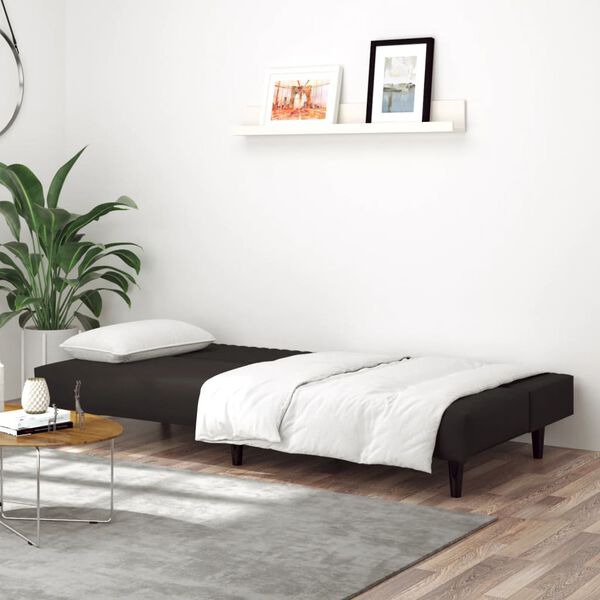 vidaXL Sof&aacute; cama de 2 plazas terciopelo negro
