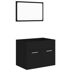 vidaXL Conjunto de muebles de ba&ntilde;o 2 pzas madera contrachapada negro