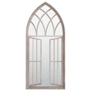 vidaXL Espejo de jard&iacute;n hierro color arena para exterior 100x45 cm