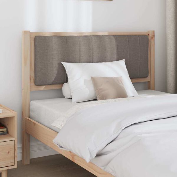 vidaXL Cabecero tapizado Marr&oacute;n 100 cm Madera de pino macizo