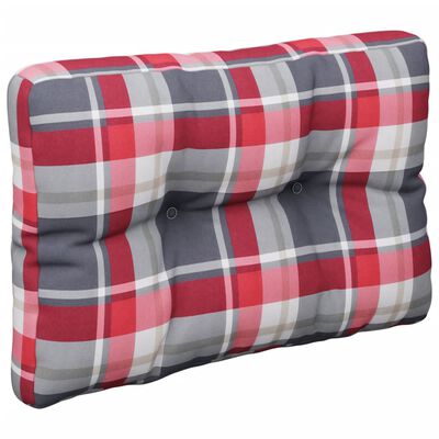 vidaXL Cojín para sofá de palets tela a cuadros rojo 50x40x12 cm