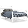 vidaXL Estructura cama sin colch&oacute;n con estribo metal blanco 107x203 cm
