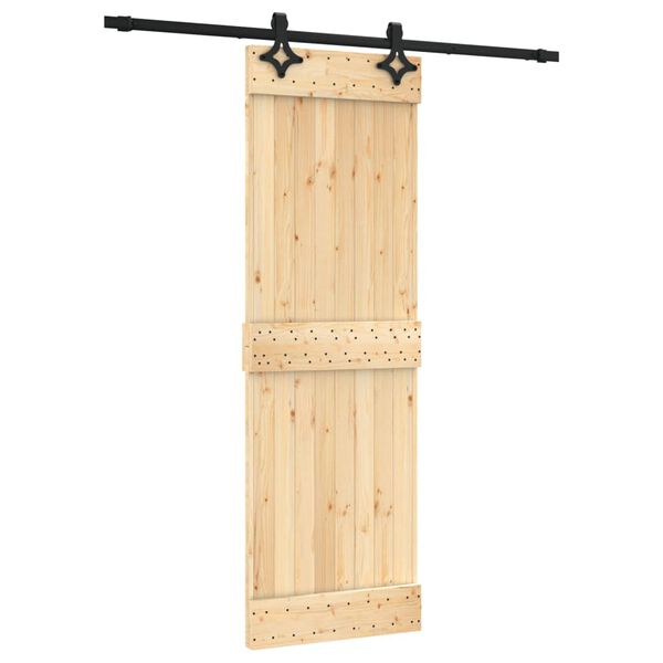 vidaXL Puerta corredera con herrajes madera maciza de pino 70x210 cm