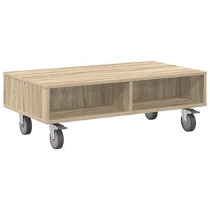 vidaXL Mesa Lateral con Ruedas Roble Sonoma 90 x 50 x 30 cm