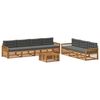 vidaXL Conjunto de sof&aacute;s de exterior 8 uds. Natural y Antracita