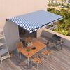 vidaXL Toldo autom&aacute;tico retr&aacute;ctil azul y blanco 500x350 cm