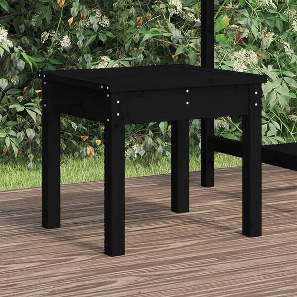 vidaXL Banco de jardín madera maciza pino negro 50x44x45 cm