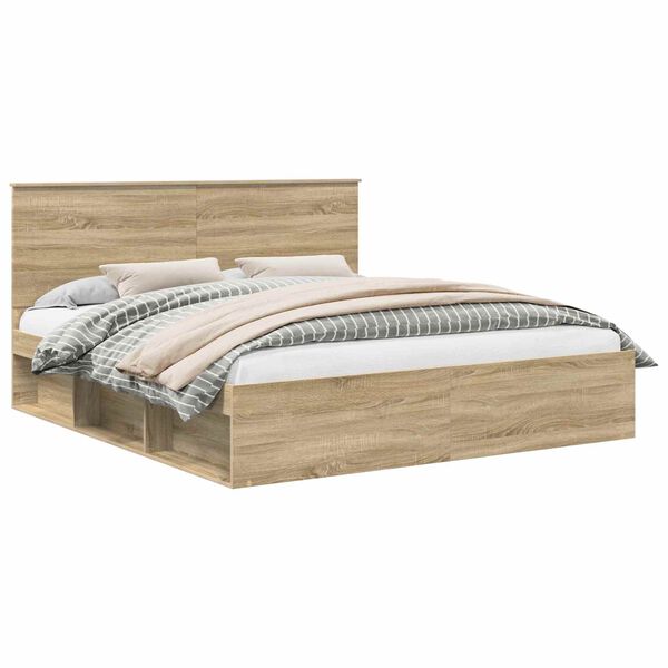 vidaXL Estructura de cama Sonoma 180 x 200 cm Madera de pino macizo