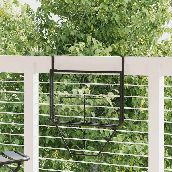 vidaXL Mesa de balcón de acero negro 60x40 cm