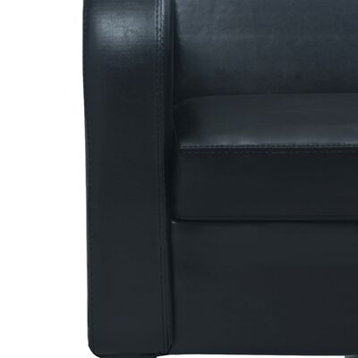 vidaXL Conjunto de sofás 2 piezas cuero sintético negro