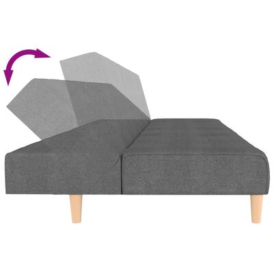 vidaXL Sofá cama de 2 plazas tela gris claro