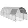 vidaXL Gallinero con techo 2,5x8x2,25 m acero galvanizado