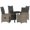 vidaXL Conjunto de Comedor de Jard&iacute;n 5 uds. Beige rat&aacute;n sint&eacute;tico