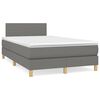 vidaXL Cama box spring con colch&oacute;n tela gris oscuro 120x190 cm