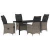 vidaXL Conjunto de Comedor de Jard&iacute;n 5 uds. Gris rat&aacute;n sint&eacute;tico