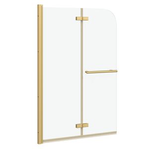 vidaXL Enclosure de Ducha Dorado 95 x 140 cm Vidrio ESG y Aluminio