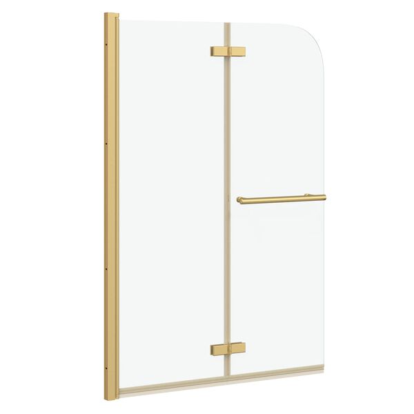 vidaXL Enclosure de Ducha Dorado 95 x 140 cm Vidrio ESG y Aluminio