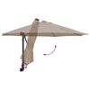 vidaXL Parasol de jardín Taupe y Negro 248 x 248 x 148 cm