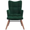 vidaXL Silla mecedora con reposapi&eacute;s terciopelo verde oscuro