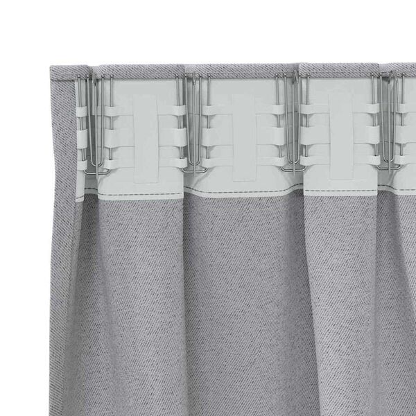 vidaXL Cortinas Opacas con Anillas 2 pcs Gris Claro 260 x 140 cm