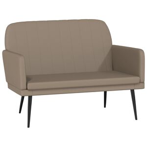 vidaXL Banco de cuero sint&eacute;tico color capuchino 107x80x81 cm
