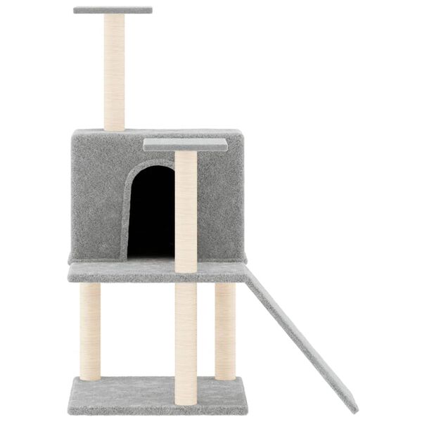 vidaXL Rascador para gatos con postes de sisal gris claro 109 cm
