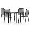 vidaXL Juego de comedor de jard&iacute;n 5 piezas negro