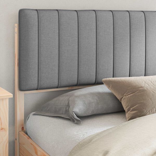 vidaXL Estructura de Cama con Cabecera Tapizada Gris Claro