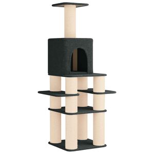 vidaXL &Aacute;rbol para gatos con postes de sisal Gris oscuro 180 cm