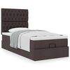 vidaXL Cama otomana con colch&oacute;n marr&oacute;n oscuro 90x200 cm tela