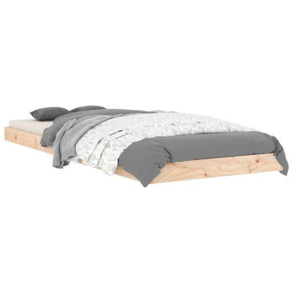 vidaXL Estructura de cama madera maciza de pino 75x190 cm