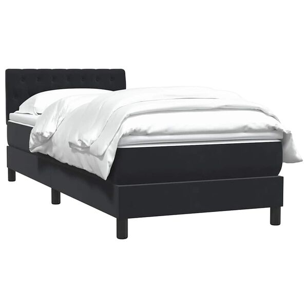 vidaXL Cama box spring con colch&oacute;n cuero sint&eacute;tico negro 80x210 cm
