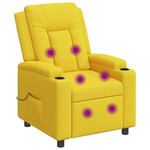 vidaXL Sill&oacute;n de masaje reclinable Amarillo Claro 75 x 95 x 100 cm