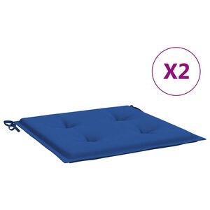 vidaXL Cojines de silla de jard&iacute;n 2 uds tela Oxford azul 40x40x4 cm
