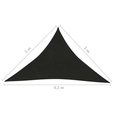 vidaXL Toldo de vela negro HDPE 160 g/m² 3x3x4,2 m