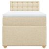 vidaXL Cama box spring con colchón tela color crema 90x200 cm