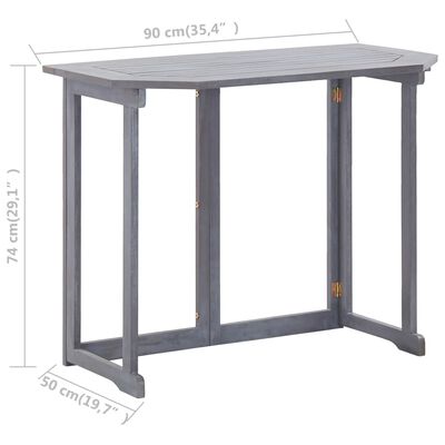 vidaXL Mesa plegable de balcón madera de acacia maciza 90x50x74 cm