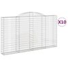 vidaXL Cestas de gaviones 10 uds forma de arco hierro 300x30x160/180cm