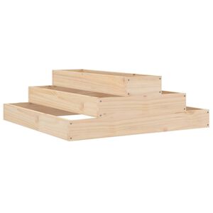 vidaXL Jardinera de madera maciza de pino 80x80x27 cm