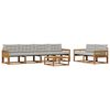 vidaXL Conjunto de sof&aacute;s de exterior 7 uds. Natural y Gris Claro