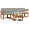 vidaXL Conjunto de sof&aacute;s de exterior 5 pcs Gris Natural y Claro