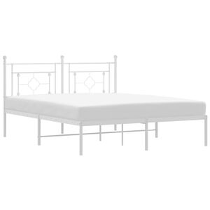 vidaXL Estructura cama sin colch&oacute;n con cabecero metal blanco 160x200cm