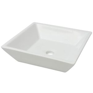 vidaXL Lavabo cuadrado de cer&aacute;mica 41,5x41,5x12 cm blanco