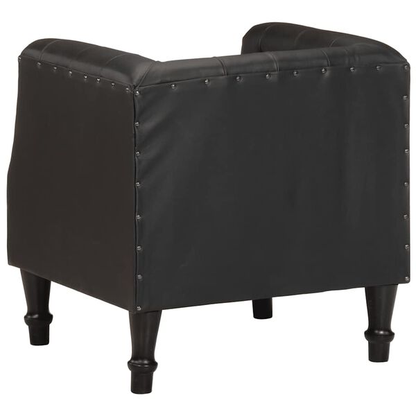 vidaXL Sillón de cuero auténtico negro