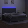 vidaXL Cama box spring colch&oacute;n y luces LED tela gris oscuro 180x200 cm