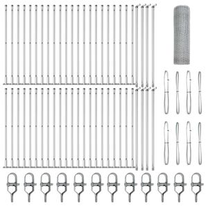 vidaXL Poste de Valla Plateado