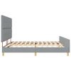 vidaXL Estructura de cama con cabecera Gris claro 200 x 200 cm tela