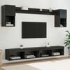 vidaXL Unidades de TV de Pared con LED con LED 6 pcs Roble Negro